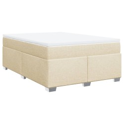 Boxspringbett mit Matratze Creme 140x190 cm Stoff