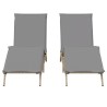 Sonnenliegen mit Auflagen 2 Stk. Beige Poly Rattan