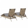 Sonnenliegen mit Auflagen 2 Stk. Beige Poly Rattan