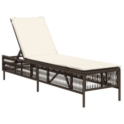 Sonnenliegen mit Auflagen 2 Stk. Braun Poly Rattan