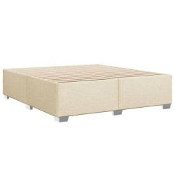 Bettgestell ohne Matratze Creme 200x200 cm Stoff