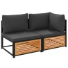 Gartensofa mit Kissen 2-Sitzer Massivholz Akazie