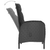 9-tlg. Garten-Essgruppe Poly Rattan und Glas Schwarz