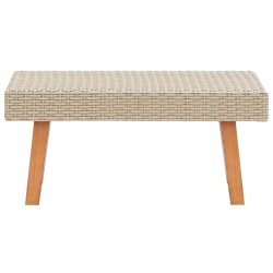 4-tlg. Garten-Lounge-Set mit Auflagen Poly Rattan Beige