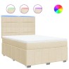 Boxspringbett mit Matratze Creme 140x200 cm Stoff