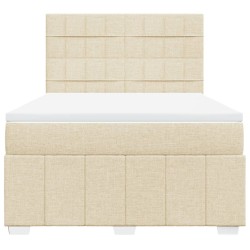 Boxspringbett mit Matratze Creme 140x200 cm Stoff