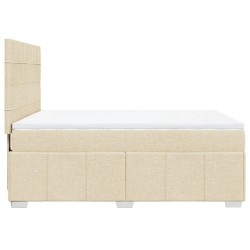 Boxspringbett mit Matratze Creme 140x200 cm Stoff