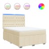 Boxspringbett mit Matratze Creme 140x200 cm Stoff