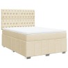 Boxspringbett mit Matratze Creme 140x200 cm Stoff