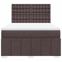 Boxspringbett mit Matratze Dunkelbraun 140x200 cm Stoff