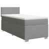 Boxspringbett mit Matratze Hellgrau 90x190 cm Stoff