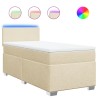 Boxspringbett mit Matratze Creme 100x200 cm Stoff