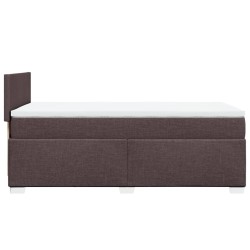 Boxspringbett mit Matratze Dunkelbraun 100x200 cm Stoff