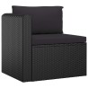 7-tlg. Garten-Lounge-Set mit Kissen Poly Rattan Schwarz