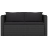 7-tlg. Garten-Lounge-Set mit Kissen Poly Rattan Schwarz