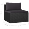 7-tlg. Garten-Lounge-Set mit Kissen Poly Rattan Schwarz