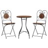 Mosaik-Bistro-Set Terrakottarot Eisen und Keramik