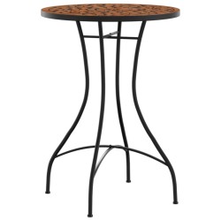 Mosaik-Bistro-Set Terrakottarot Eisen und Keramik