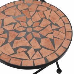 Mosaik-Bistro-Set Terrakottarot Eisen und Keramik