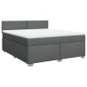 Boxspringbett mit Matratze Dunkelgrau 180x200 cm Stoff