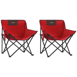 Campingstühle 2 Stk. mit Tasche Klappbar Rot