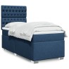 Boxspringbett mit Matratze Blau 100x200 cm Stoff