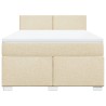 Boxspringbett mit Matratze Creme 140x200 cm Stoff