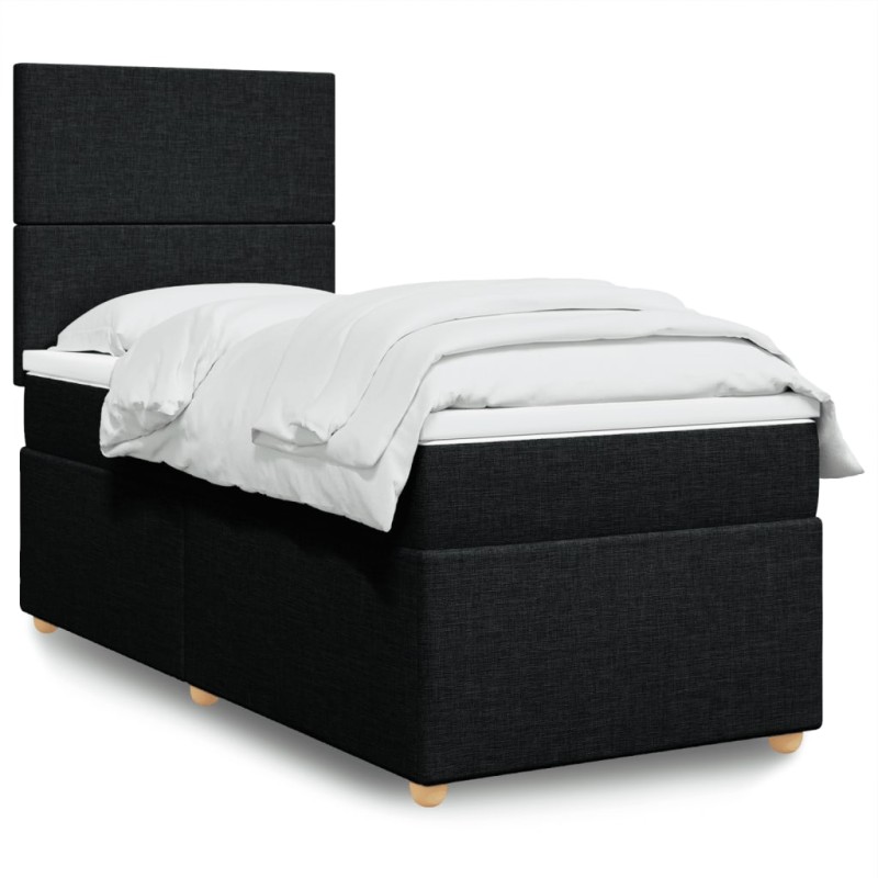 Boxspringbett mit Matratze Schwarz 90x190 cm Stoff