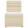 Boxspringbett mit Matratze Creme 100x200 cm Stoff