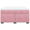 Boxspringbett mit Matratze Rosa 140x200 cm Samt