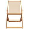 Strandstühle 2 Stk. Klappbar Beige Stoff und Massivholz