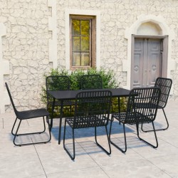 7-tlg. Garten-Essgruppe Poly Rattan und Glas