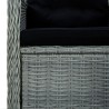 3-tlg. Garten-Lounge-Set mit Auflagen Poly Rattan Hellgrau