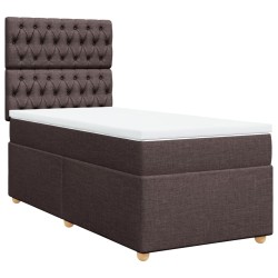 Boxspringbett mit Matratze Dunkelbraun 90x190 cm Stoff