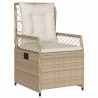 9-tlg. Garten-Essgruppe mit Kissen Beige Poly Rattan