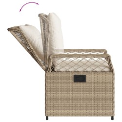 9-tlg. Garten-Essgruppe mit Kissen Beige Poly Rattan