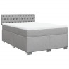 Boxspringbett mit Matratze Hellgrau 140x190 cm Stoff