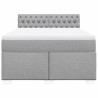 Boxspringbett mit Matratze Hellgrau 140x190 cm Stoff