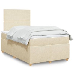 Boxspringbett mit Matratze Creme 120x190 cm Stoff