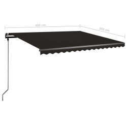 Standmarkise Einziehbar Handbetrieben 400x350 cm Anthrazit