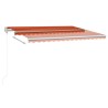 Markise Manuell Einziehbar mit LED 4,5x3,5 m Orange & Braun