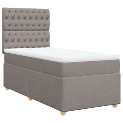 Boxspringbett mit Matratze Taupe 100x200 cm Stoff