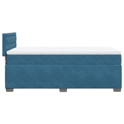 Boxspringbett mit Matratze Blau 100x200 cm Samt