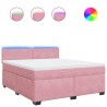 Boxspringbett mit Matratze Rosa 180x200 cm Samt