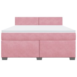 Boxspringbett mit Matratze Rosa 180x200 cm Samt