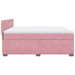 Boxspringbett mit Matratze Rosa 180x200 cm Samt