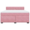 Boxspringbett mit Matratze Rosa 180x200 cm Samt