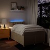 Boxspringbett mit Matratze Creme 120x190 cm Stoff