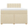 Boxspringbett mit Matratze Creme 120x190 cm Stoff