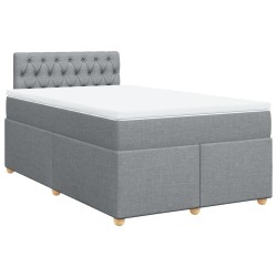 Boxspringbett mit Matratze Hellgrau 120x190 cm Stoff